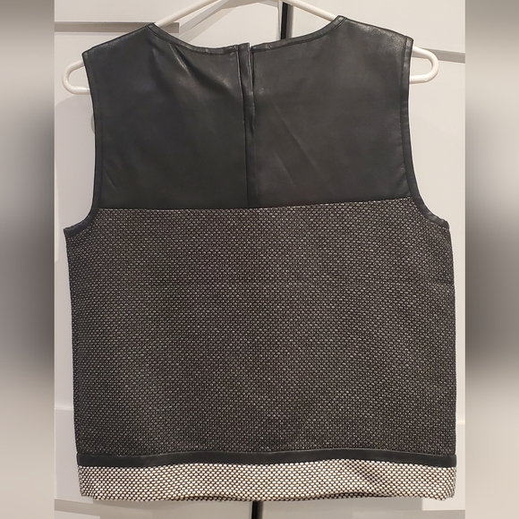 Armani Exchange Faux Leather / Knit Top, Size S/P - Picture 2 of 4